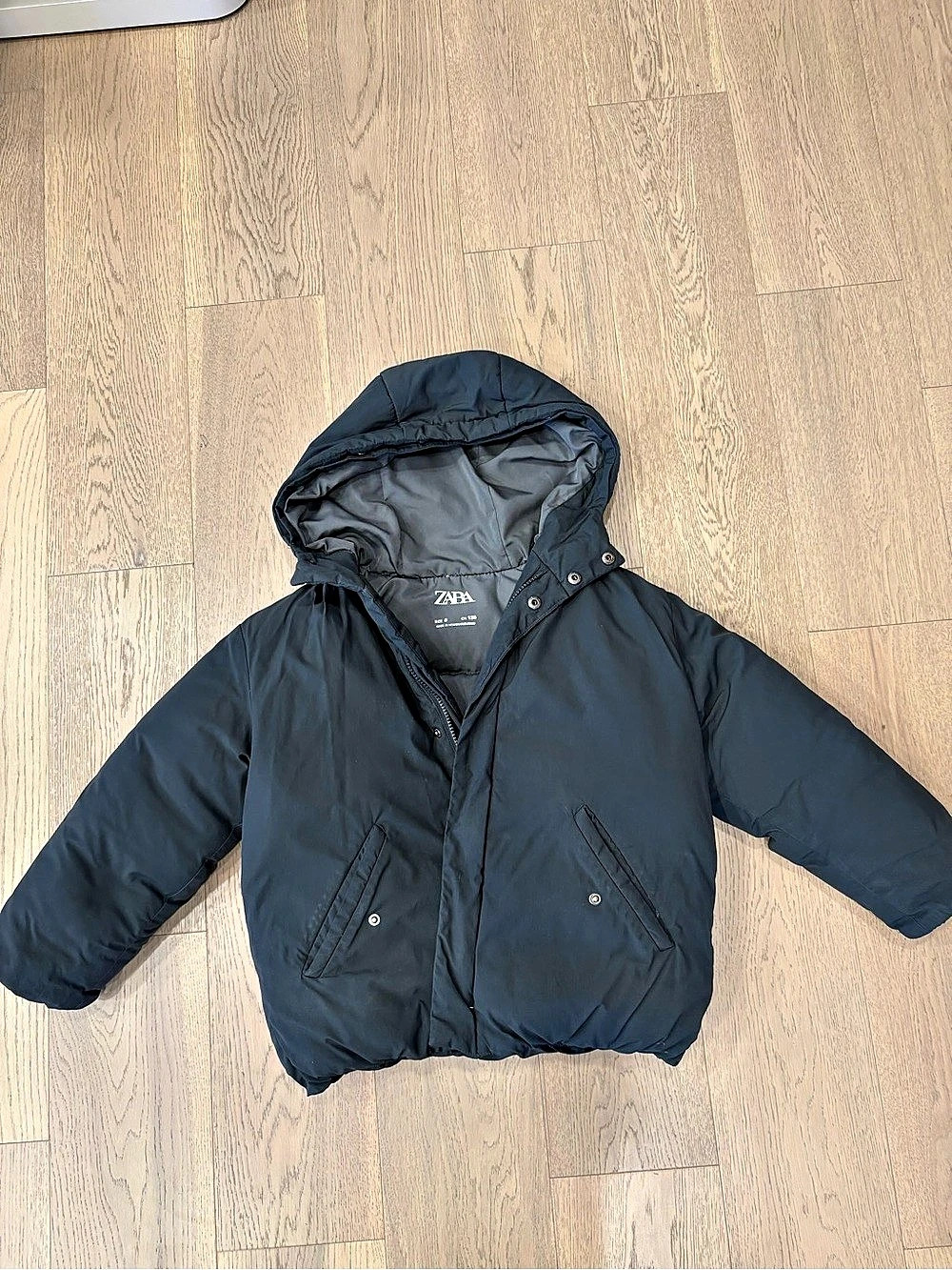 ZARA Kids Black Down Puffer Jacket Size 8